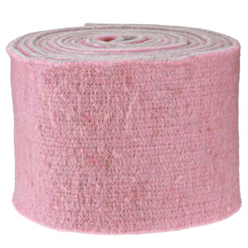 Floristik24 Ruban feutre, ruban pot bicolore vieux rose/gris 15cm 5m