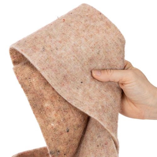 Ruban en feutrine de laine bicolore, vendu au mètre pour projets créatifs, marron/blanc, 15 cm x 5 m | Floristik24.be