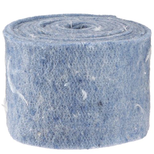 Article Ruban en feutre ruban de laine tissu décoratif plumes bleues feutre de laine 15cm 5m