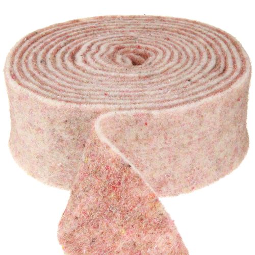 Floristik24 Ruban feutre ruban de laine tissu décoratif marron beige feutre de laine 7,5 cm 5 m