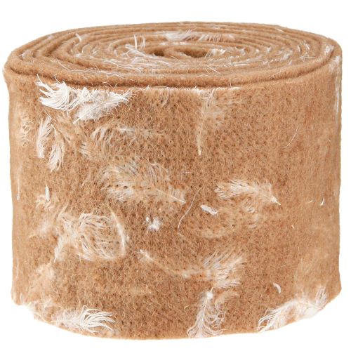 Article Ruban en feutre ruban de laine tissu décoratif plumes marron feutre de laine 15cm 5m