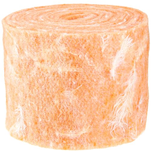 Article Ruban en feutre ruban de laine tissu décoratif plumes orange feutre de laine 15cm 5m