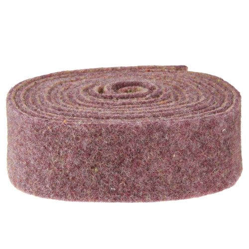 Article Ruban en feutre ruban de laine tissu décoratif rouge vin beige 7,5cm 5m