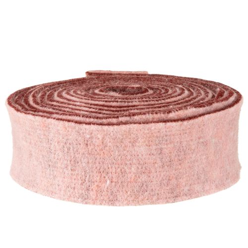 Article Ruban de feutre bicolore, ruban de pot, ruban de feutre de laine rose rouge 7,5 cm 5 m