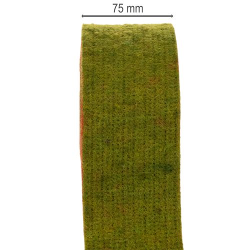 Ruban en feutrine bicolore pour dessous de plat, 100 % laine, rouge/vert, 7,5 cm de large, 5 m de long | Floristik24.be