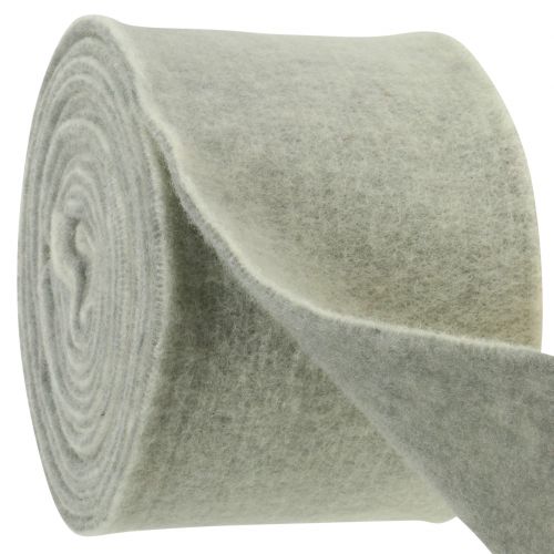 Floristik24 Ruban de feutrine 15cm x 5m bicolore gris, blanc