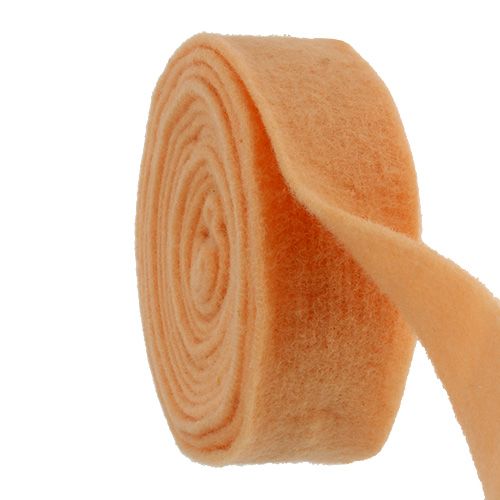 Floristik24 Ruban feutre 7,5cm 5m orange clair
