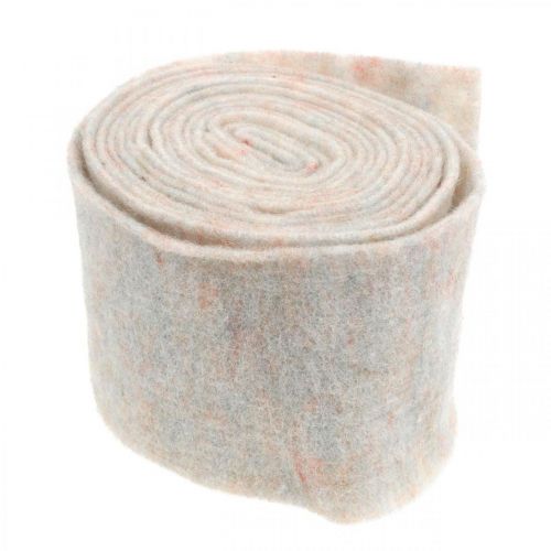Floristik24 Ruban de feutre, ruban de pot, feutre de laine blanc crème, couleurs arc-en-ciel 15cm 5m