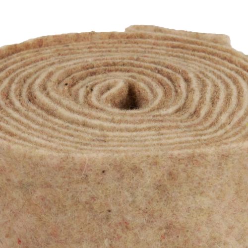 Article Ruban feutre ruban de laine tissu décoratif marron beige feutre de laine 7,5 cm 5 m