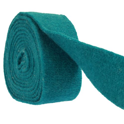 Floristik24 Ruban feutre ruban de laine rouleau de feutre turquoise bleu vert 7,5cm 5m