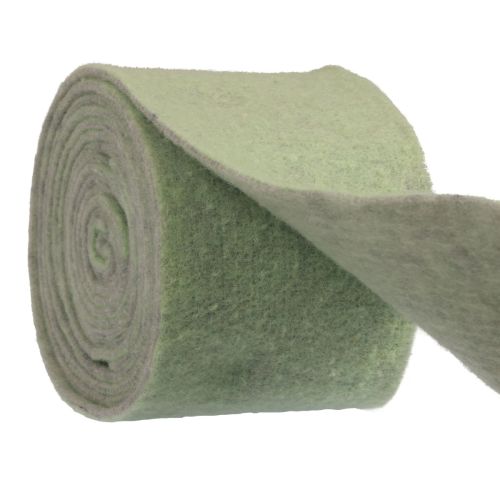 Floristik24 Ruban feutre ruban de laine gris vert ruban décoratif moelleux 14cm 5m