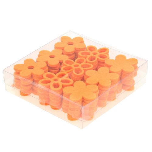 Floristik24 Fleur en feutre 4cm orange 72 pcs