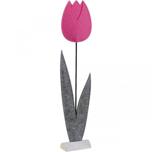 Floristik24 Feutrine fleur feutre déco fleur tulipe rose décoration de table H68cm