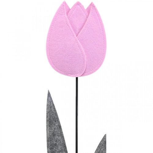 Floristik24 Feutrine fleur feutre déco fleur tulipe rose décoration de table H68cm