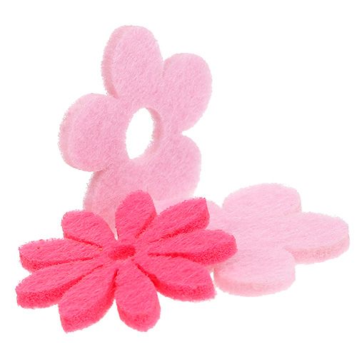 Floristik24 Feutre fleur rose, rose 3.5cm 96p