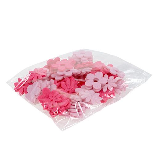Floristik24 Feutre fleur rose, rose 3.5cm 96p