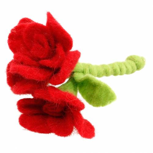 Floristik24 Fleur en feutre 15cm avec 3 fleurs