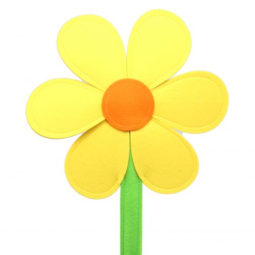 Article Fleur en feutre jaune 120cm