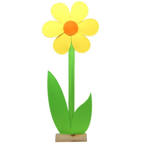 Floristik24 Fleur en feutre jaune 120cm