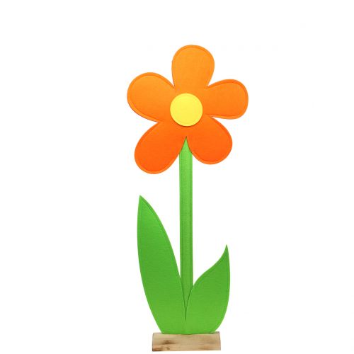 Fleur en feutrine orange 87 cm