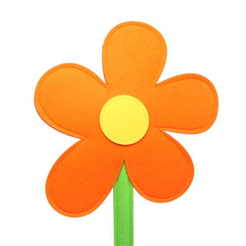 Fleur en feutrine orange 87 cm