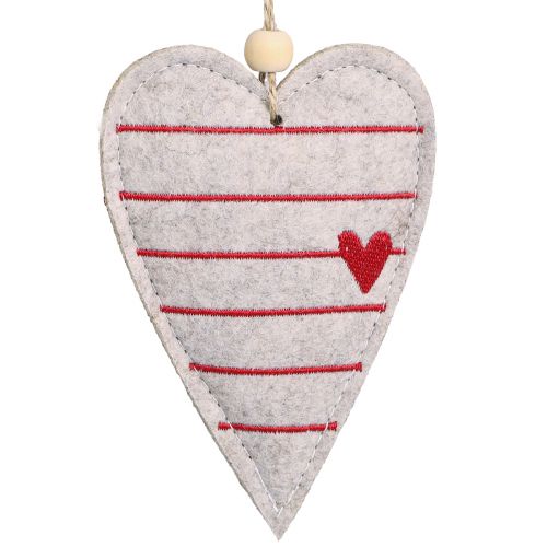 Floristik24 Coeurs en feutre décorations pour sapin de Noël coeurs beiges 8,5×12cm 6 pcs