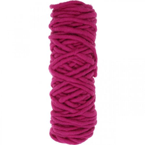 Floristik24 Fil de fil de feutre cordon de laine rose 20m
