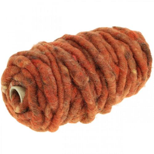 Floristik24 Cordon feutre cordon polaire marron, fil laine de mouton rouge 20m