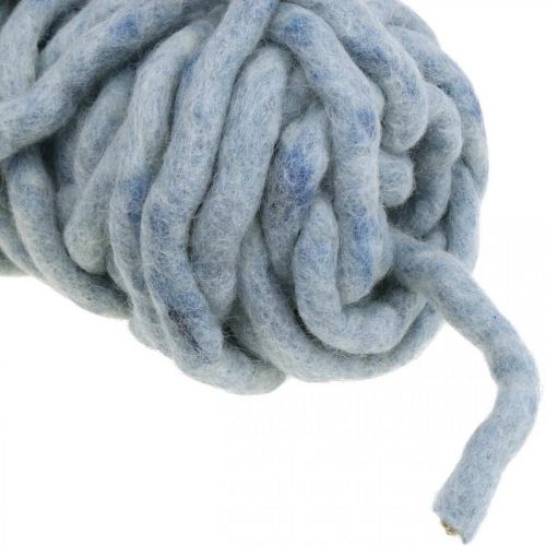 Floristik24 Cordon feutre polaire Mirabell 25m bleu/gris