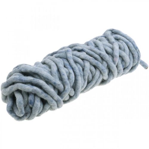 Floristik24 Cordon feutre polaire Mirabell 25m bleu/gris