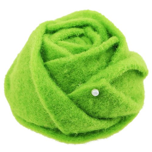 Article Feutrine vert rose Ø8cm H4.5cm 6pcs