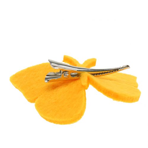 Floristik24 Papillons en feutrine sur clip 7 cm 24 p.