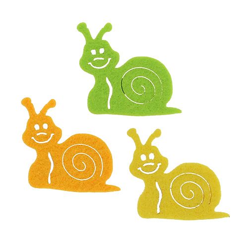Floristik24 Escargot en feutre avec pastille adhésive 5cm assorti 36 pièces