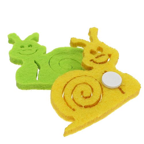 Floristik24 Escargot en feutre avec pastille adhésive 5cm assorti 36 pièces