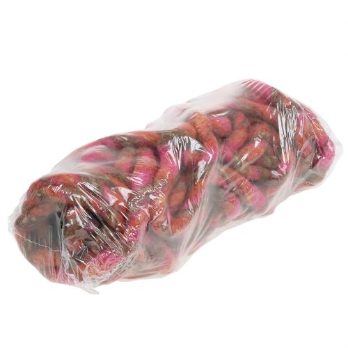 Floristik24 Cordon en feutre 25m marron, rouge, rose