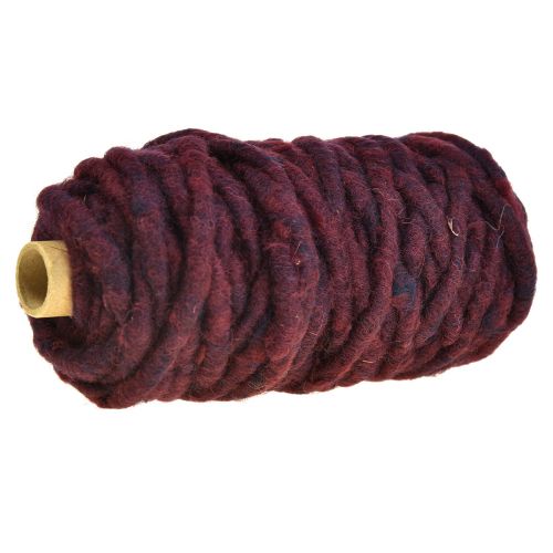 Floristik24 Cordon feutre cordon laine avec fil Rauris fil violet foncé 20m