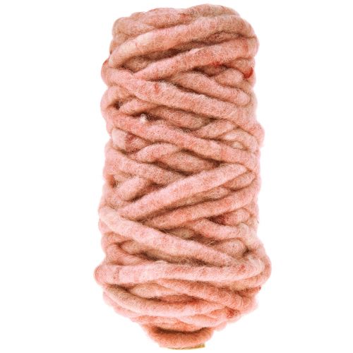 Floristik24 Cordon feutre cordon laine avec fil Rauris fil rose 20m