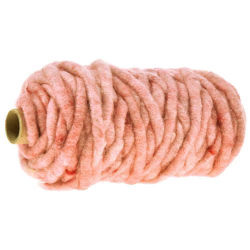 Floristik24 Cordon feutre cordon laine avec fil Rauris fil rose 20m