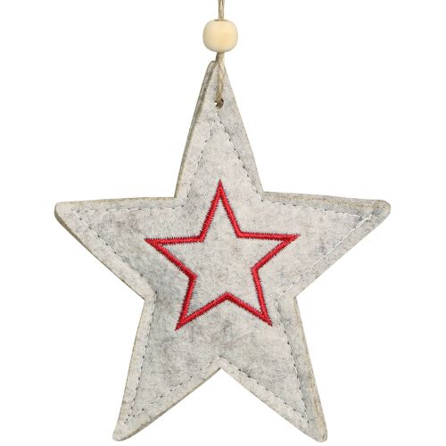 Étoiles en feutre à suspendre pour décorations de sapin de Noël beige 13 cm 6 pcs
