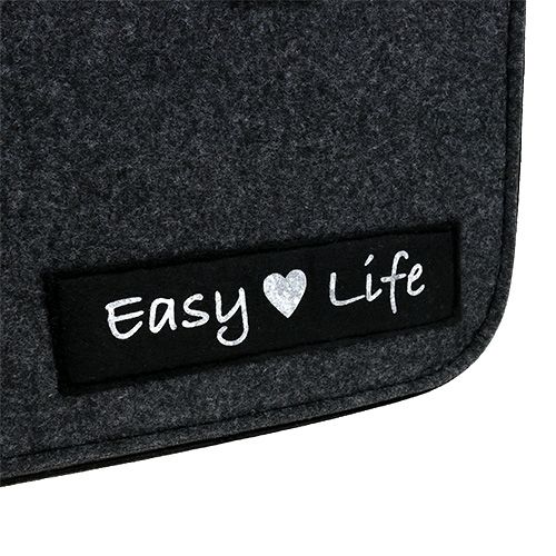 Sac en feutrine „Easy Life“ 39 x 22 x 25,5 cm gris