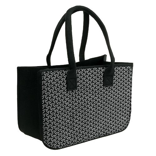 Floristik24 Sac en feutre noir avec motif 39cm x 20cm x 25cm