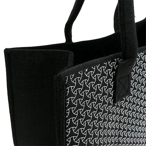 Floristik24 Sac en feutre noir avec motif 39cm x 20cm x 25cm