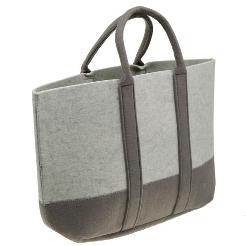 Sac en feutre gris / marron 54cm x 34cm x 15cm