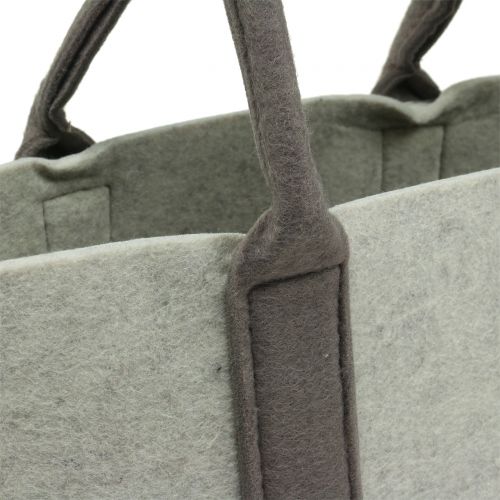 Sac en feutre gris / marron 54cm x 34cm x 15cm