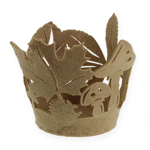 Floristik24 Pot en feutre automne feutre décoration jardinière feutre beige 2pcs