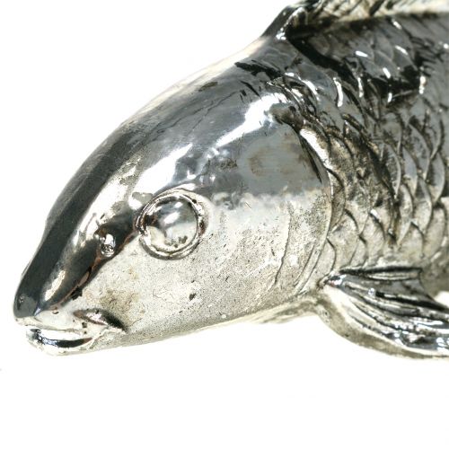 Floristik24 Déco poisson argent antique 14cm