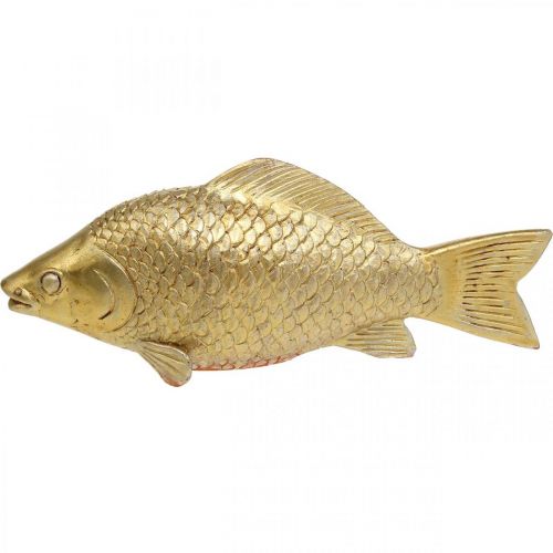 Floristik24 Statue Poisson Décoratif Doré Sculpture Poisson Polyrésine Petit L18cm