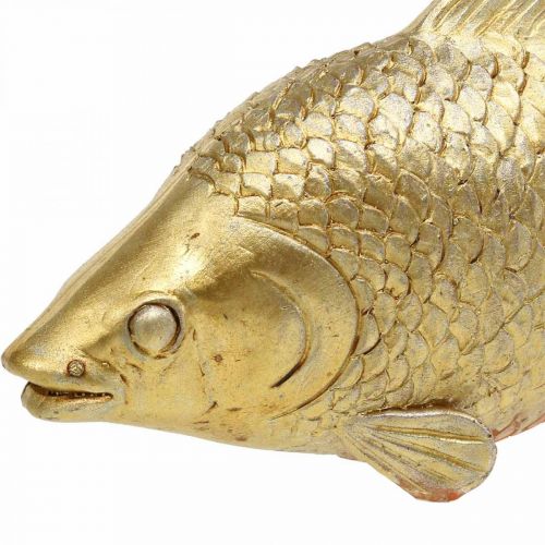 Floristik24 Statue Poisson Décoratif Doré Sculpture Poisson Polyrésine Petit L18cm