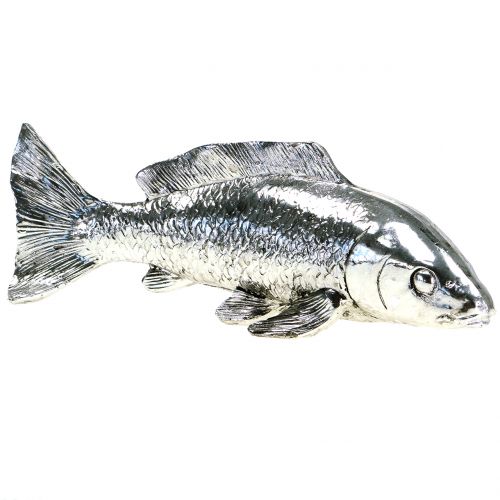 Poisson déco argent 22cm