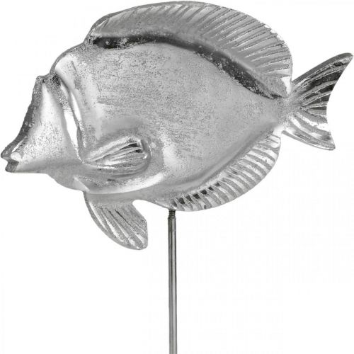 Floristik24 Poisson décoratif, décoration maritime, poisson en métal argenté, coloris naturel H28,5cm